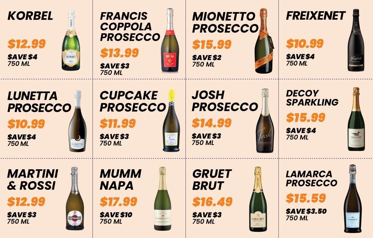 Champagne Specials at Beverage Mart in St. Albans