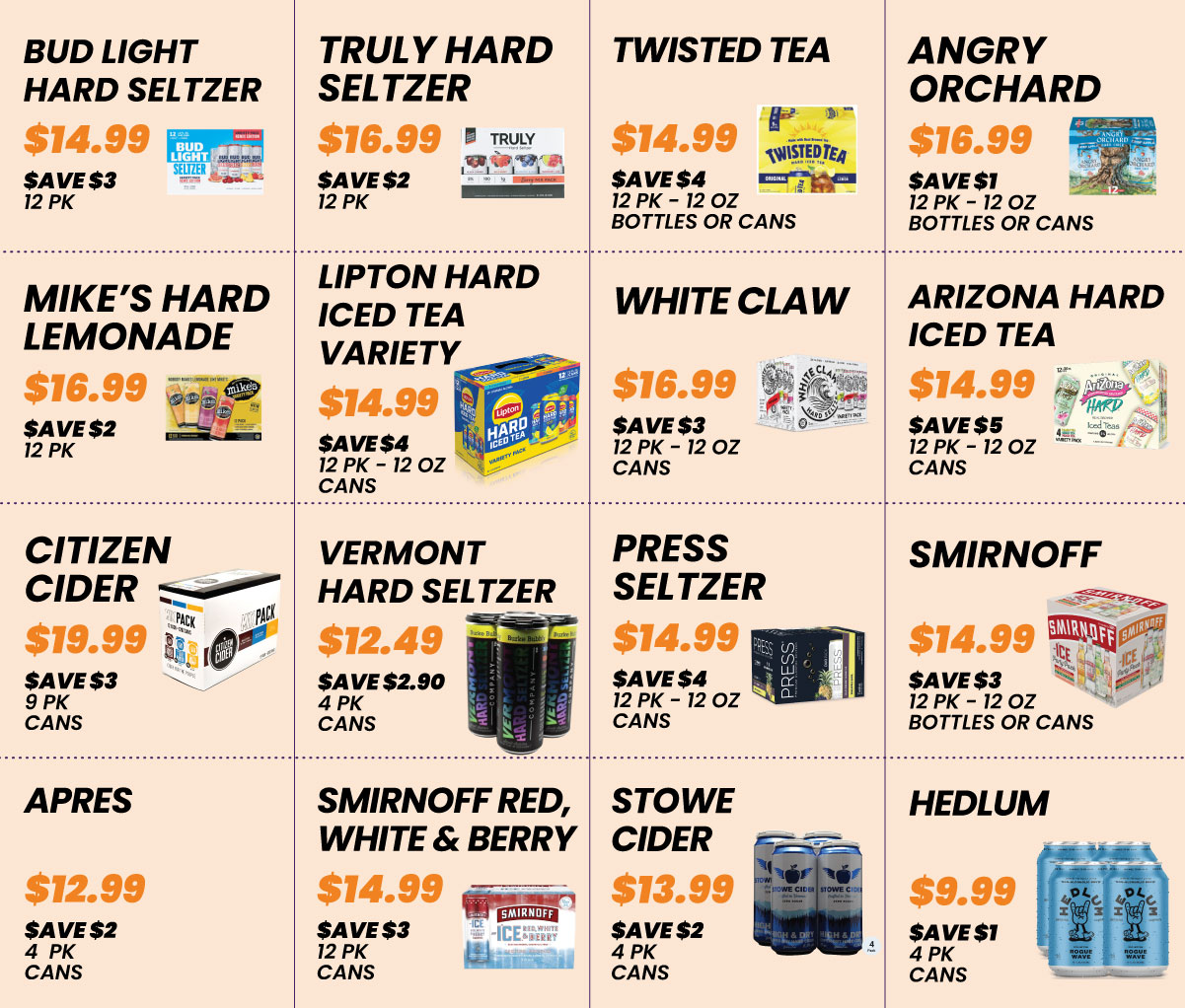 Hard Seltzer Specials